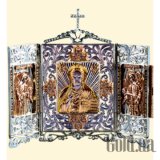 Икона серебряная с золотом "Складень триптих Спаситель"