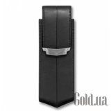 Signature S Vertical case in black saddle leather with stainless steel Signature clasp 02702X1